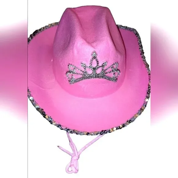 Western Pink Rhinestone Cowgirl Hat